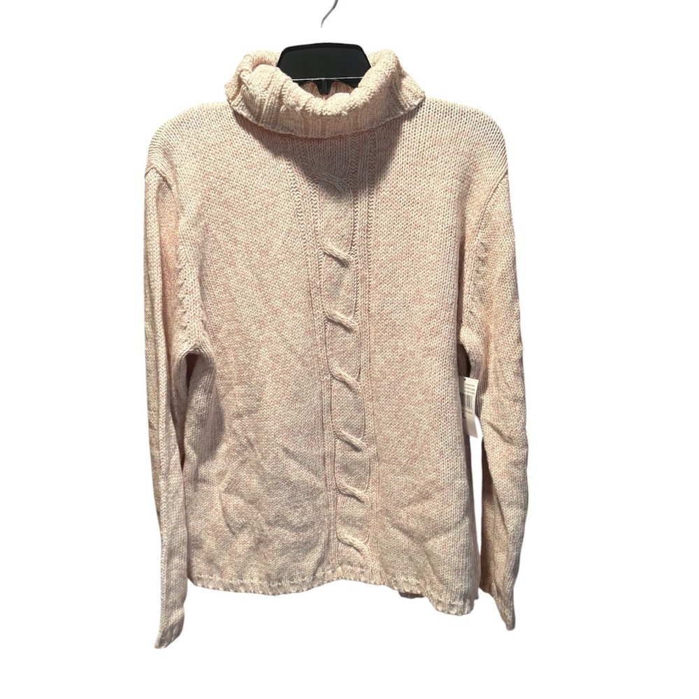 Carolyn Taylor Essentials Turtleneck Sweater in Pink Combo Large NWT